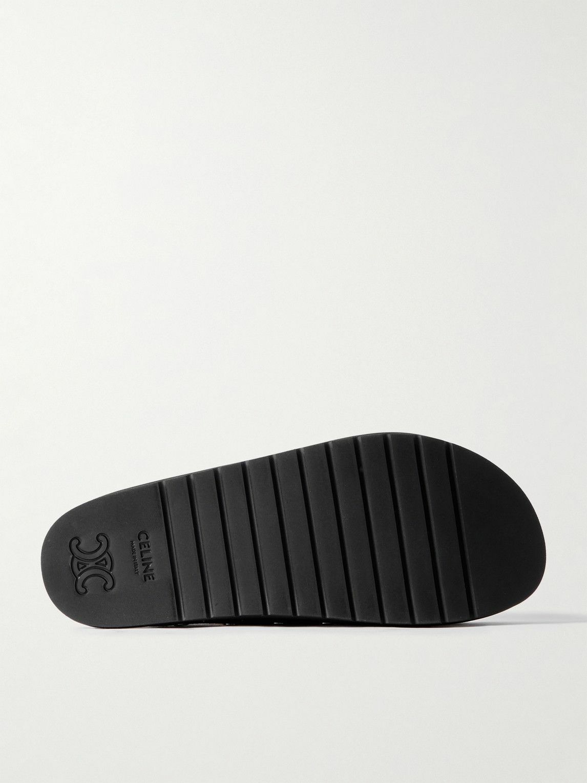 CELINE - Triomphe Logo-Appliquéd Studded Suede Mules - Black