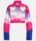 Area - Embellished ombré denim jacket