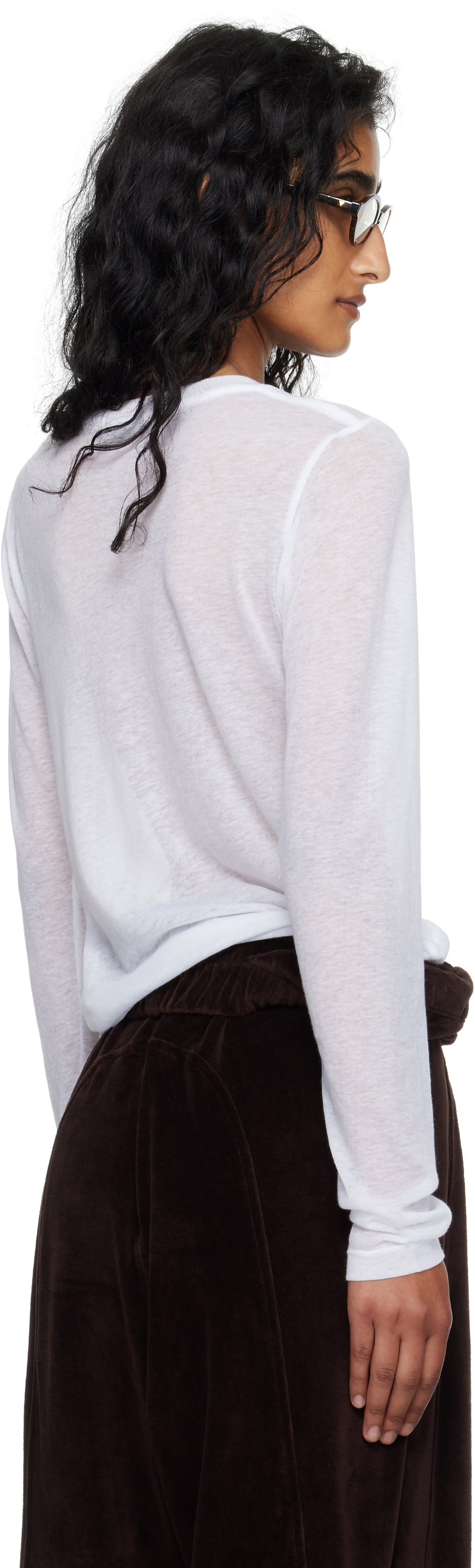 OPEN YY White Pet Club Sheer Long Sleeve T-shirt