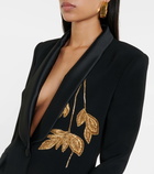 Elie Saab Embellished cady tuxedo jacket