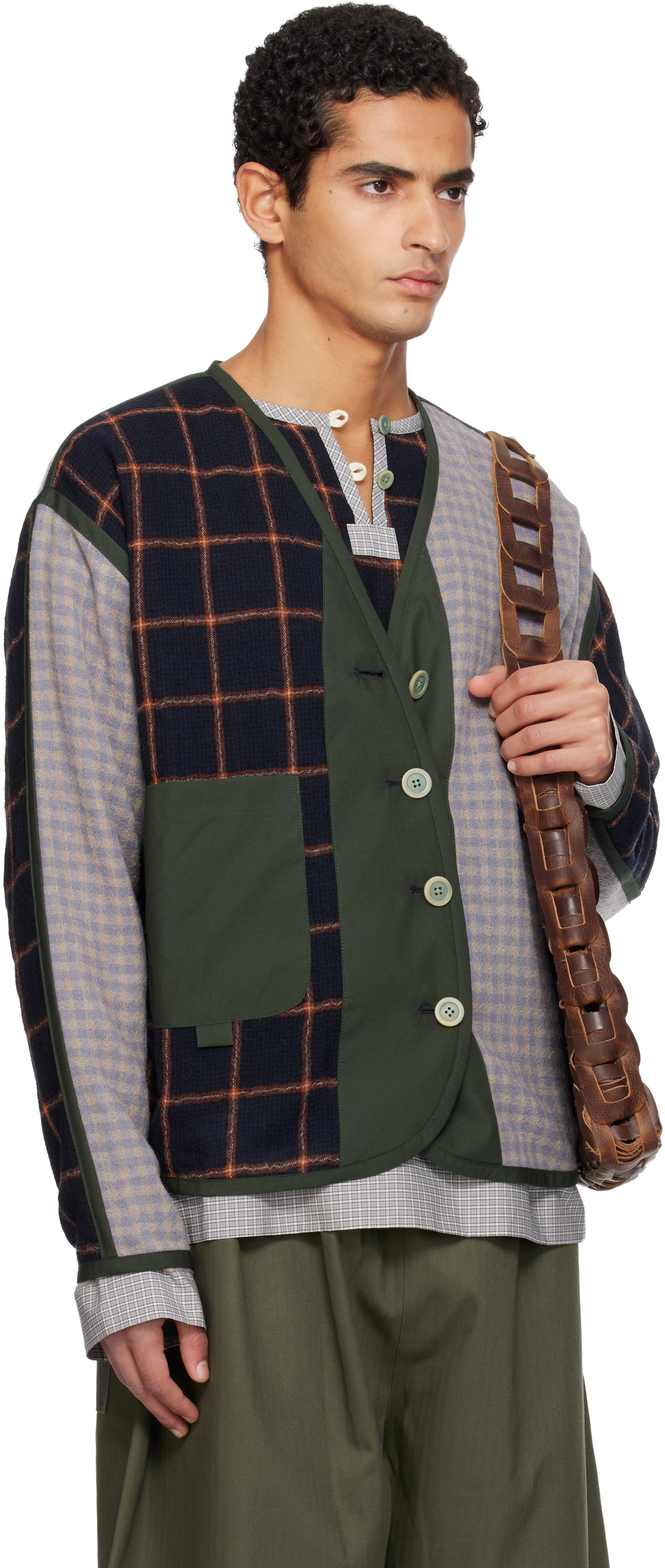 SC103 Navy & Purple Ridge Cardigan