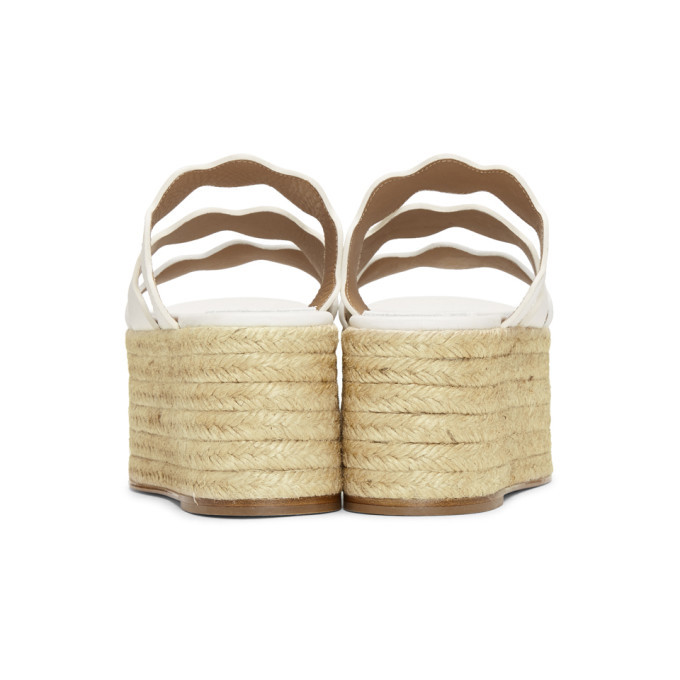 Chloe White Lauren Flatform Sandals