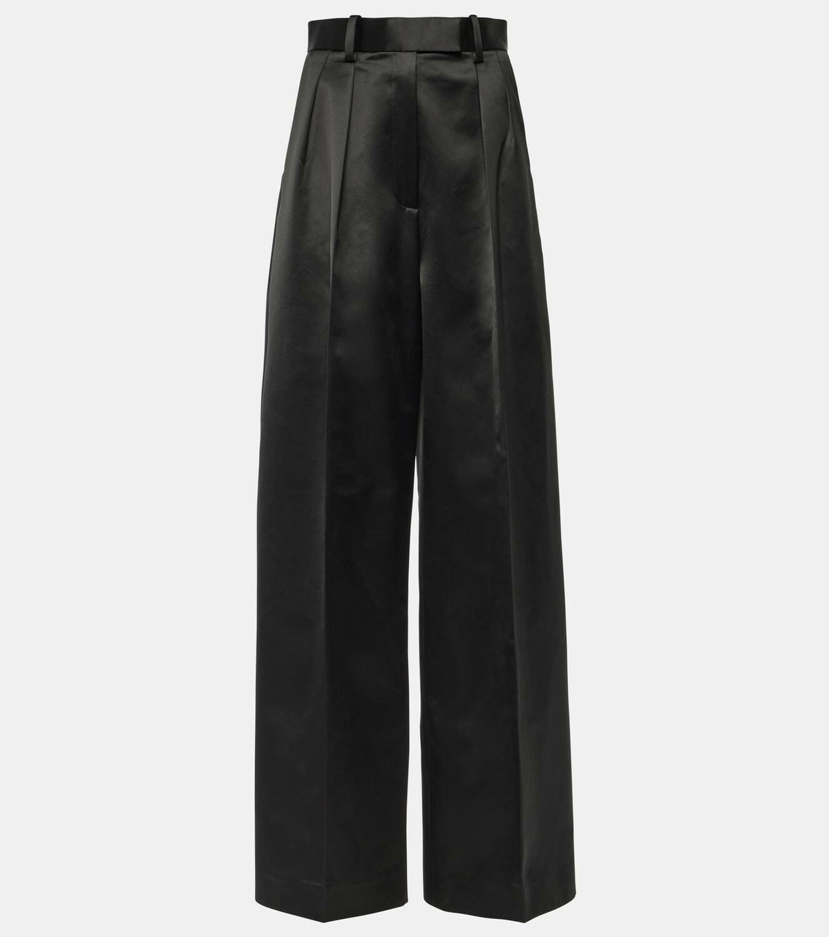 Khaite Teyana high-rise satin wide-leg pants