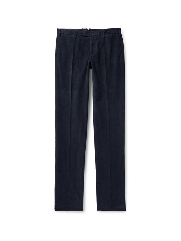 Photo: INCOTEX - Slim-Fit Stretch-Cotton Needlecord Trousers - Blue