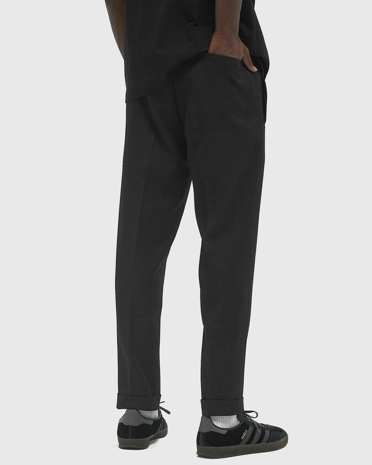 ØLÅF SLIM ELASTICATED TROUSER Black Mens Casual Pant