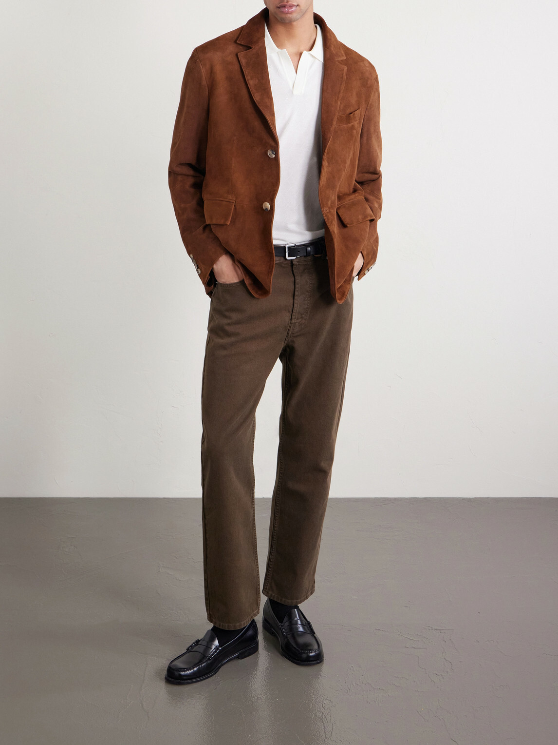 Officine Générale - Pele Lyocell and Wool-Blend Polo Shirt - Neutrals