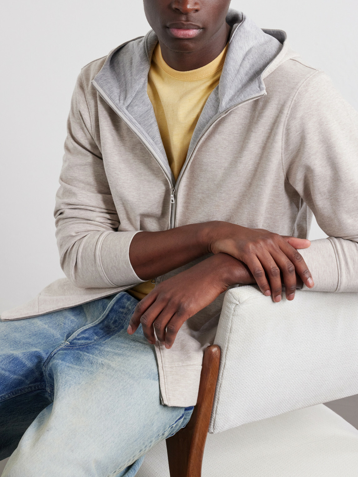 Orlebar Brown - Cotton-Blend Zip-Up Hoodie - Neutrals