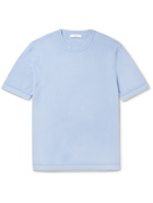 Mr P. - Slim-Fit Knitted Organic Cotton T-Shirt - Blue