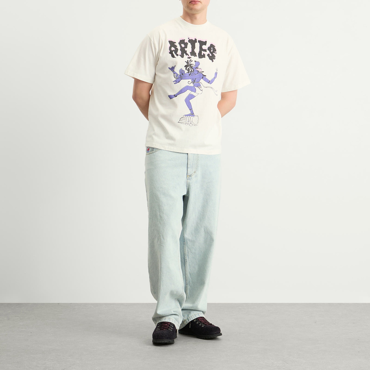 Aries Men's Faded The Destroyer T-Shirt in Off White