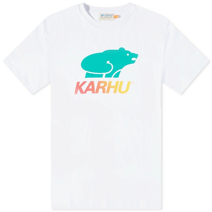 Photo: Karhu Men's Basic Logo T-Shirt in White/Foliage Green