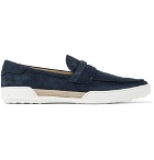 Tod's - Riviera Suede Penny Loafers - Men - Midnight blue