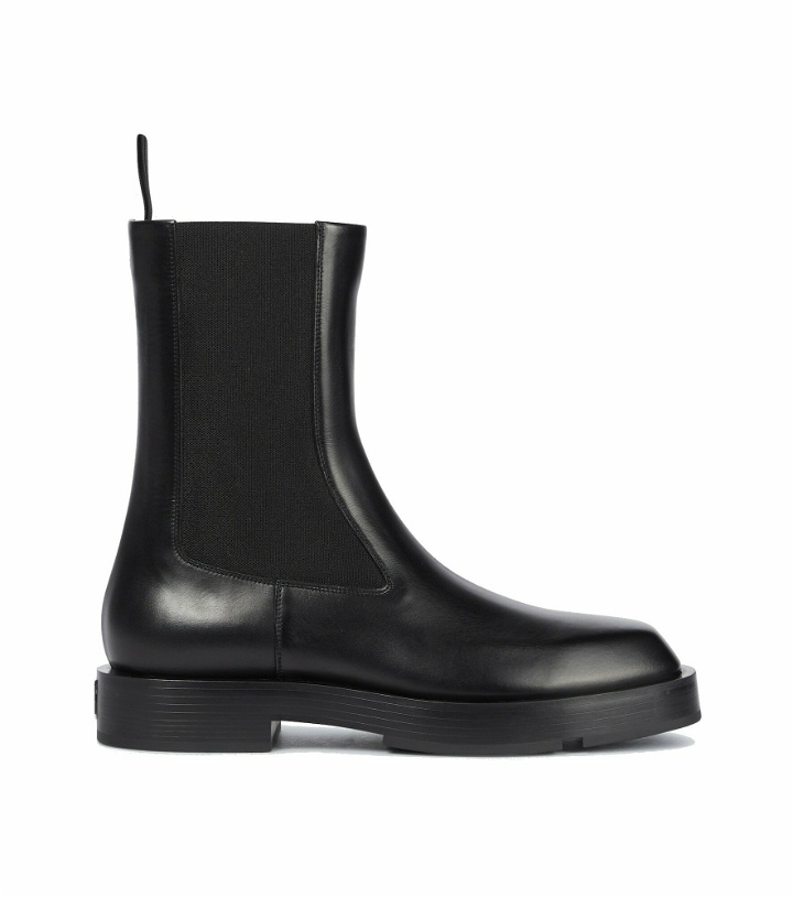 Photo: Givenchy - Squared box leather Chelsea boots