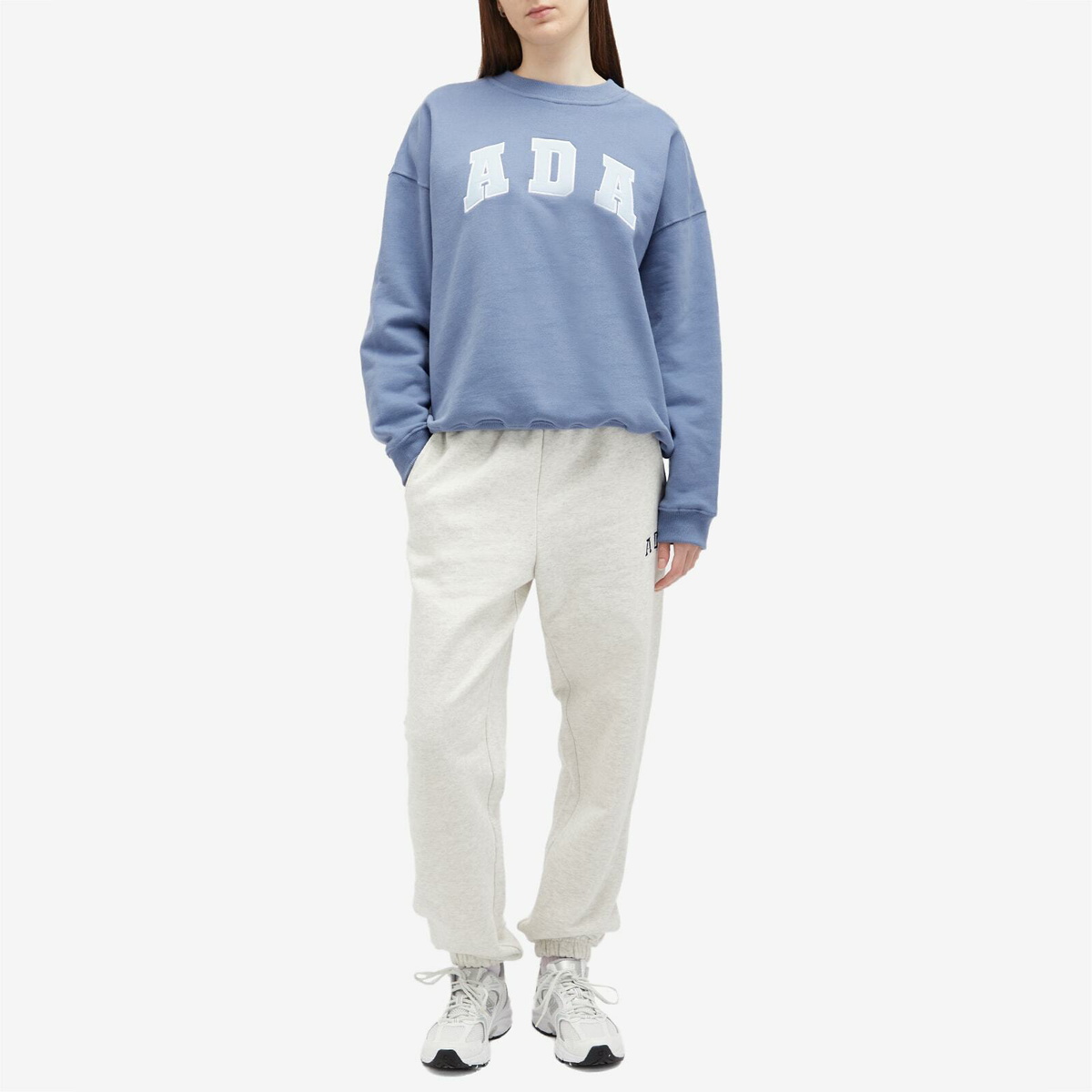 Adanola Women's Oversized Sweatshirt in Vintage Blue/Powder Blue