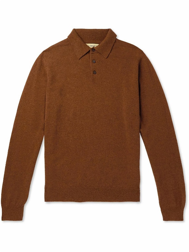 Photo: Purdey - Wool and Cashmere-Blend Polo Shirt - Brown