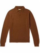 Purdey - Wool and Cashmere-Blend Polo Shirt - Brown