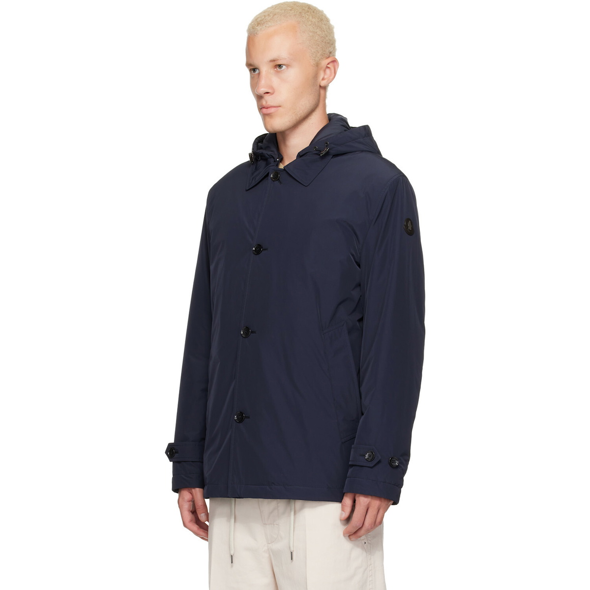 Moncler Navy Evrine Hooded Down Parka Jacket
