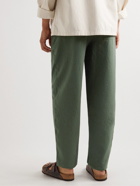 Howlin' - Tropical Straight-Leg Cotton-Blend Seersucker Drawstring Trousers - Green