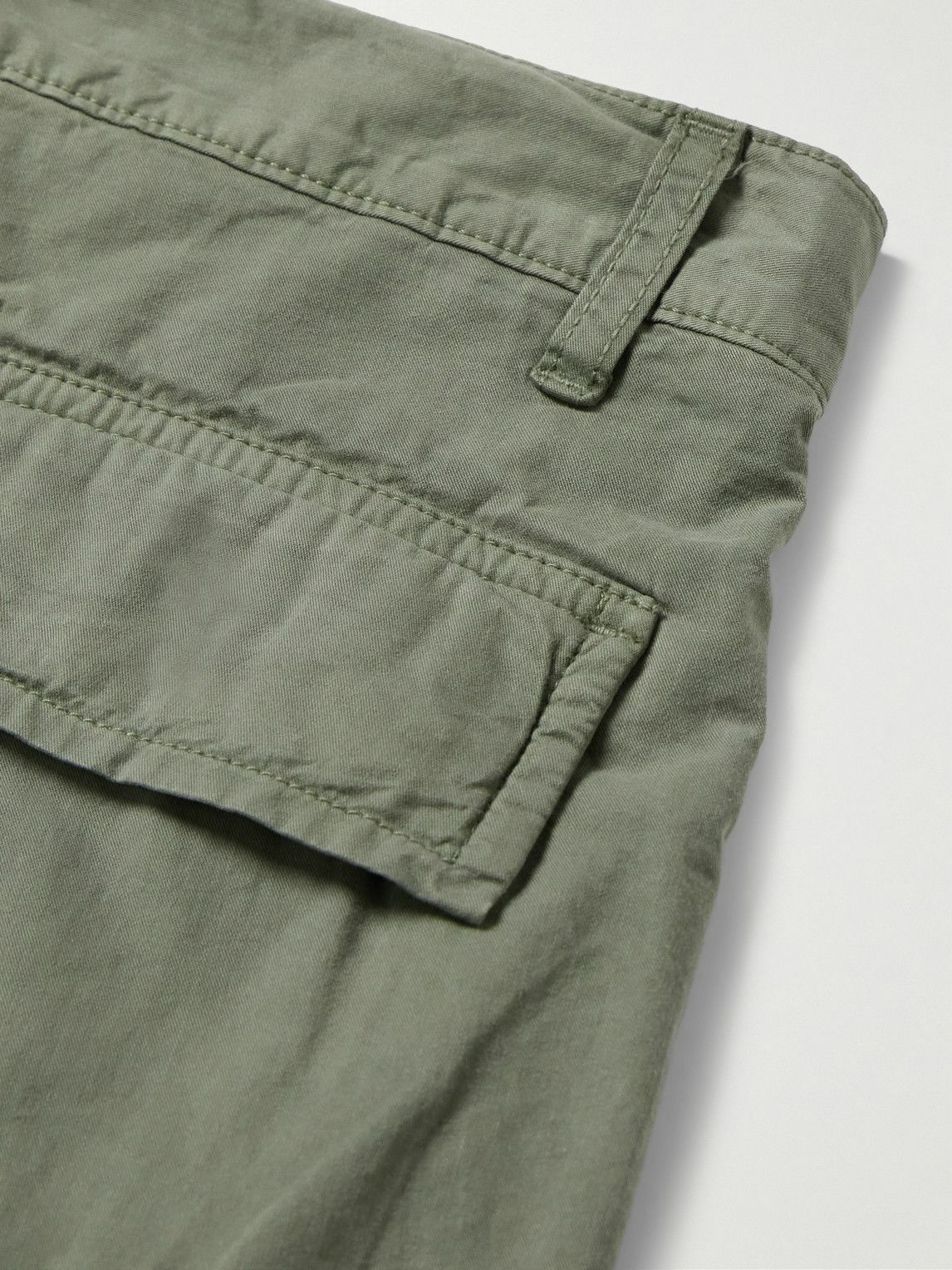 Hartford - Tapered Cotton-Drill Cargo Trousers - Green
