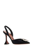 Amina Muaddi Black Satin Begum Pumps