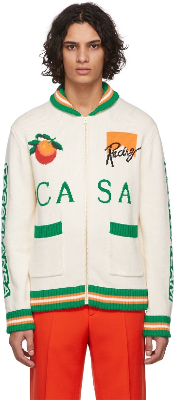 Photo: Casablanca Off-White 'Casa Racing' Intarsia Sweater
