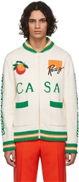 Casablanca Off-White 'Casa Racing' Intarsia Sweater