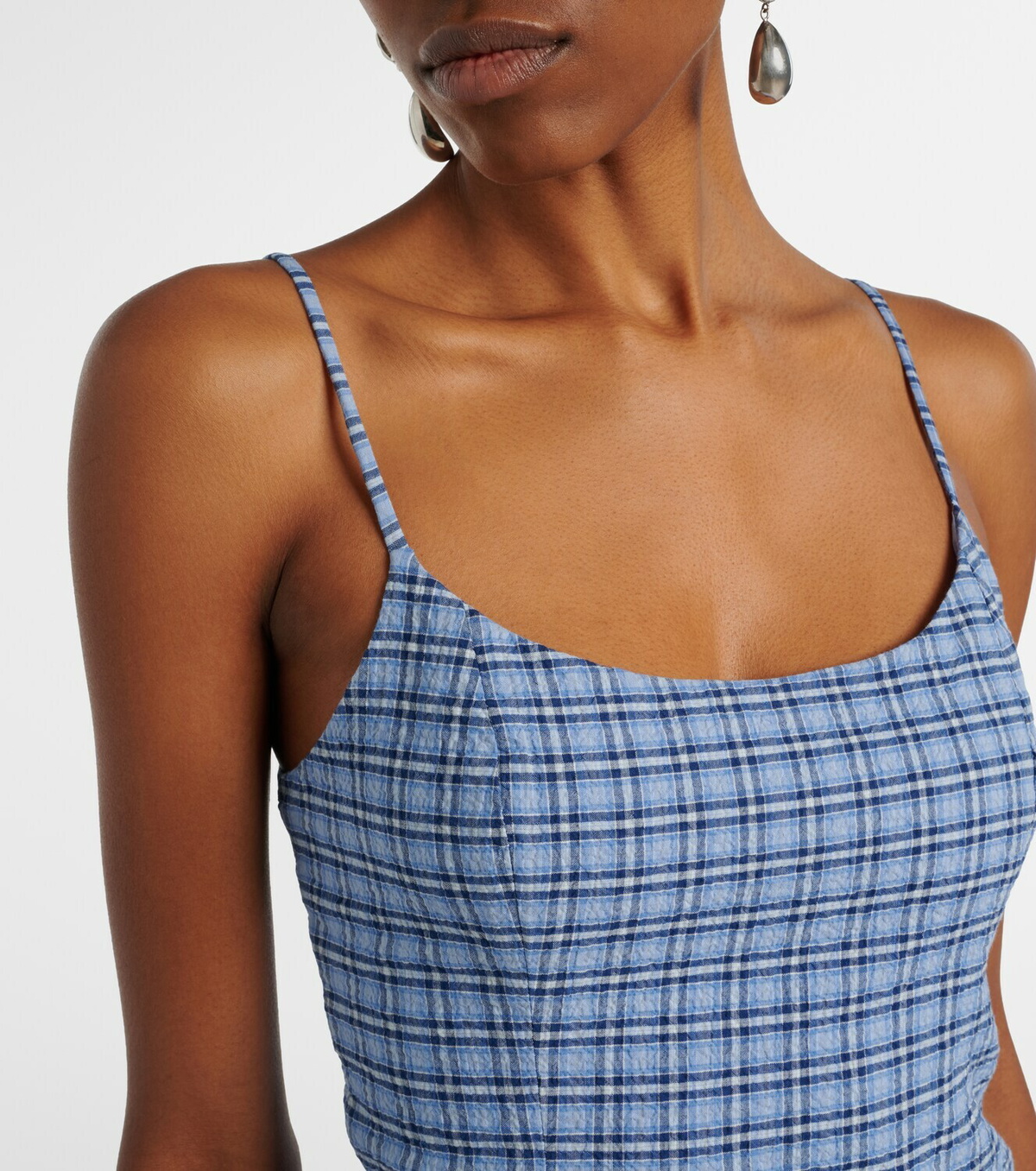 Faithfull Pelea checked cotton minidress