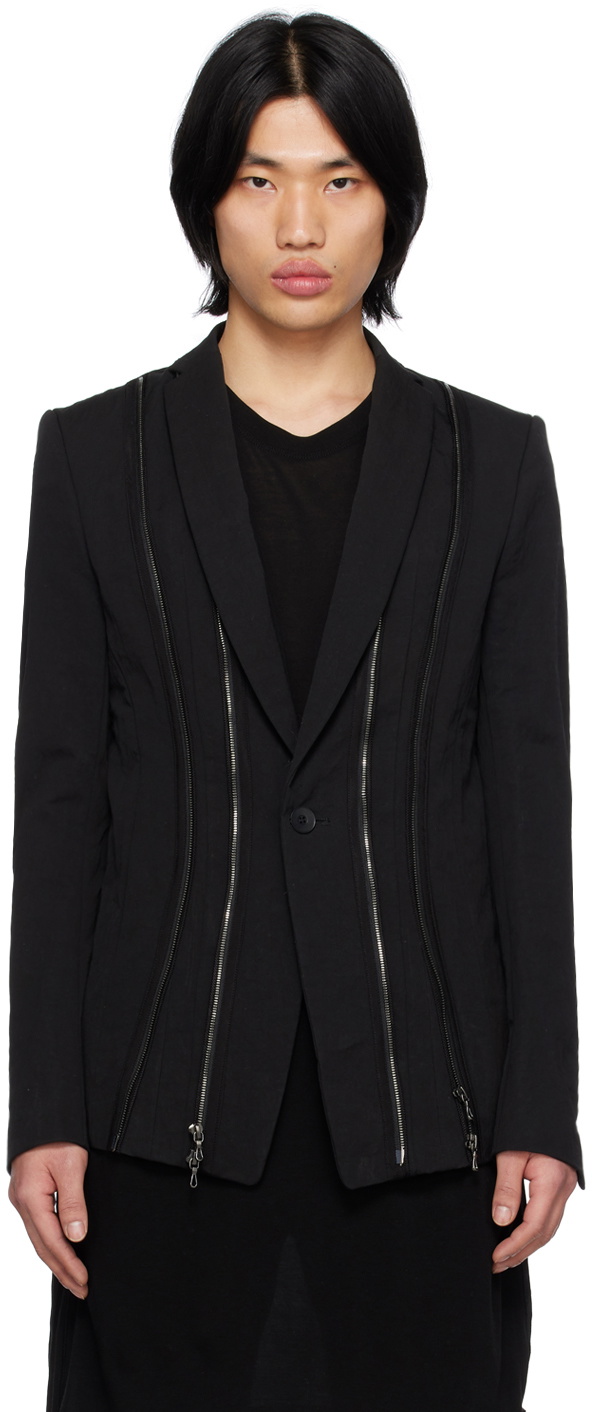 Julius Black Zipper Blazer