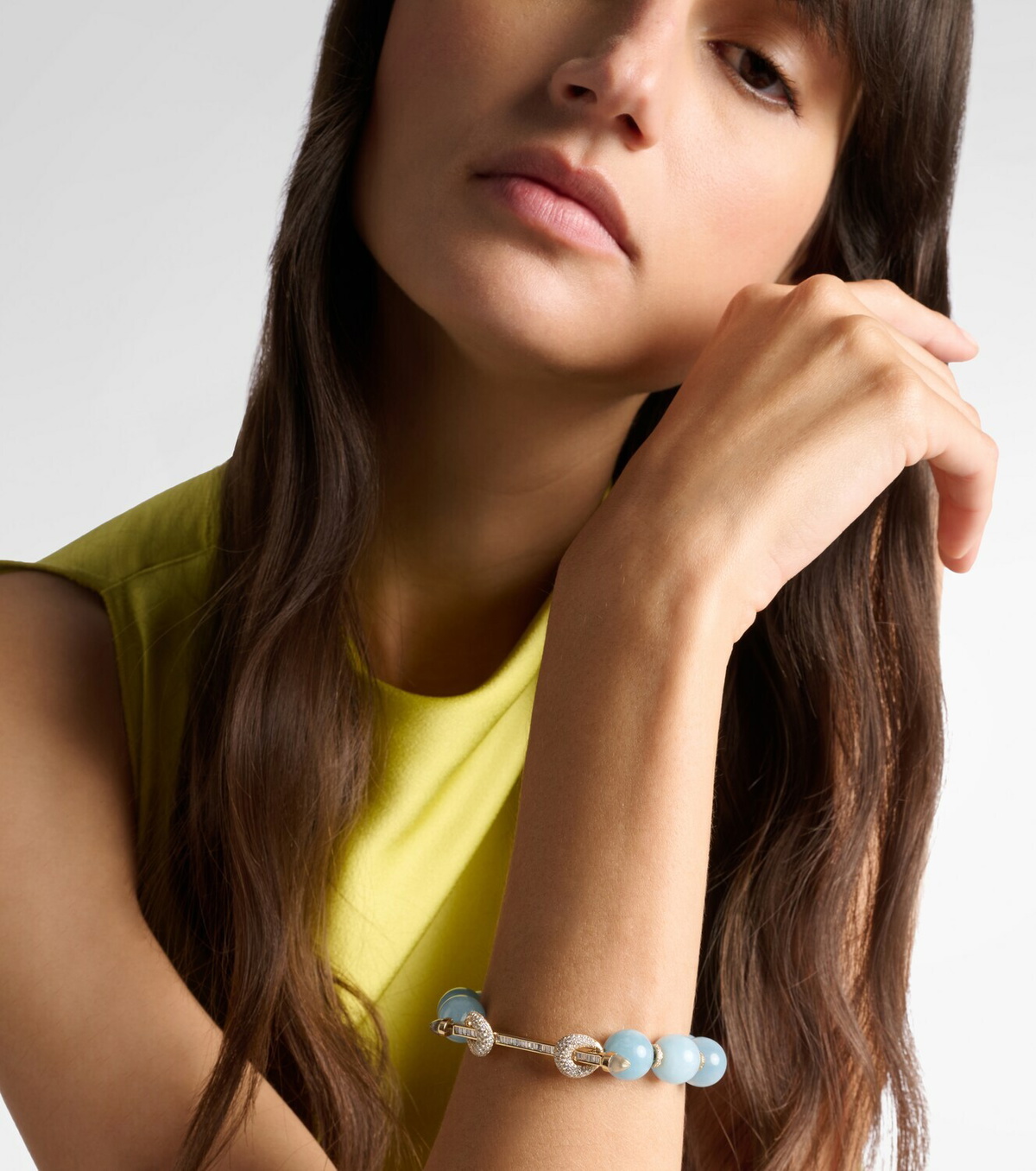 Ananya Chakra 18kt gold beaded bracelet with gemstones