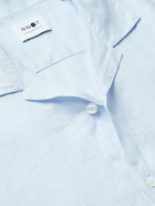 NN07 - Miyagi Camp-Collar Linen Shirt - Blue