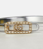 Gucci Double G metallic leather belt