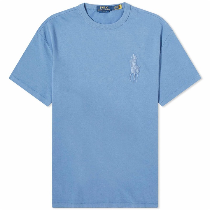 Photo: Polo Ralph Lauren Men's Big Pony T-Shirt in Nimes Blue