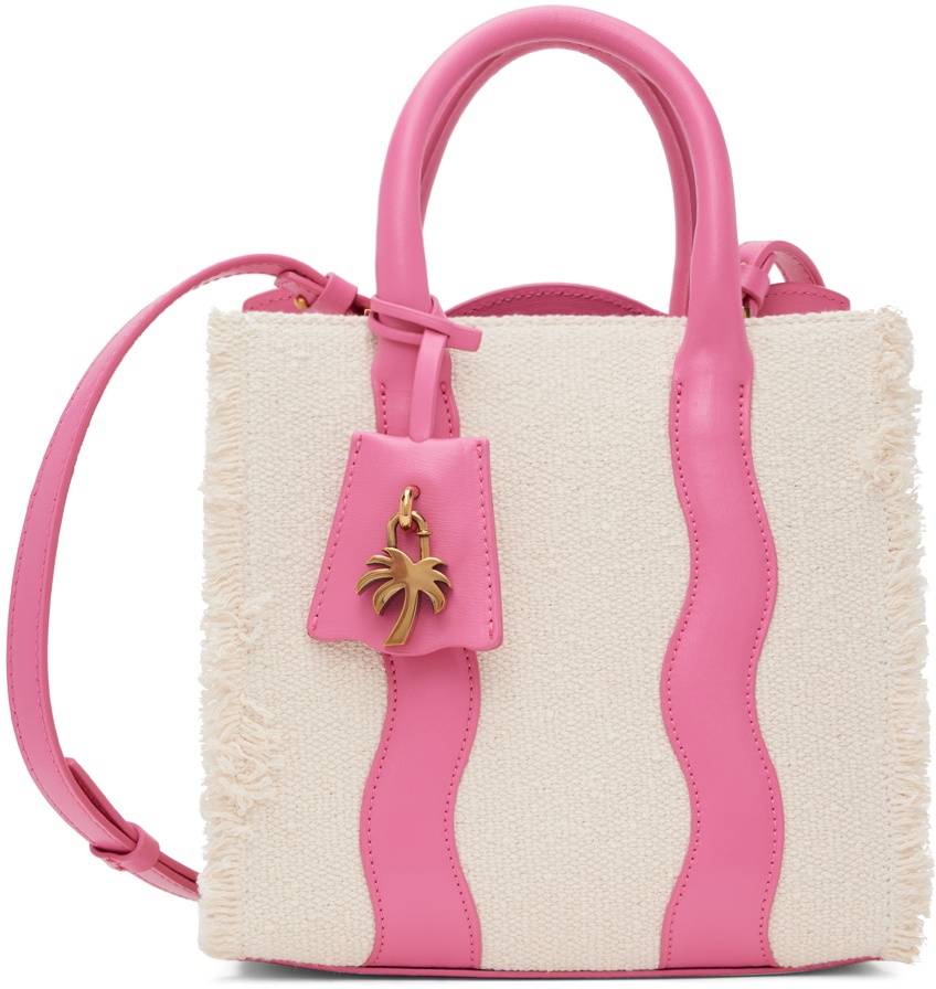 Palm Angels White & Pink Leather Tote Palm Angels