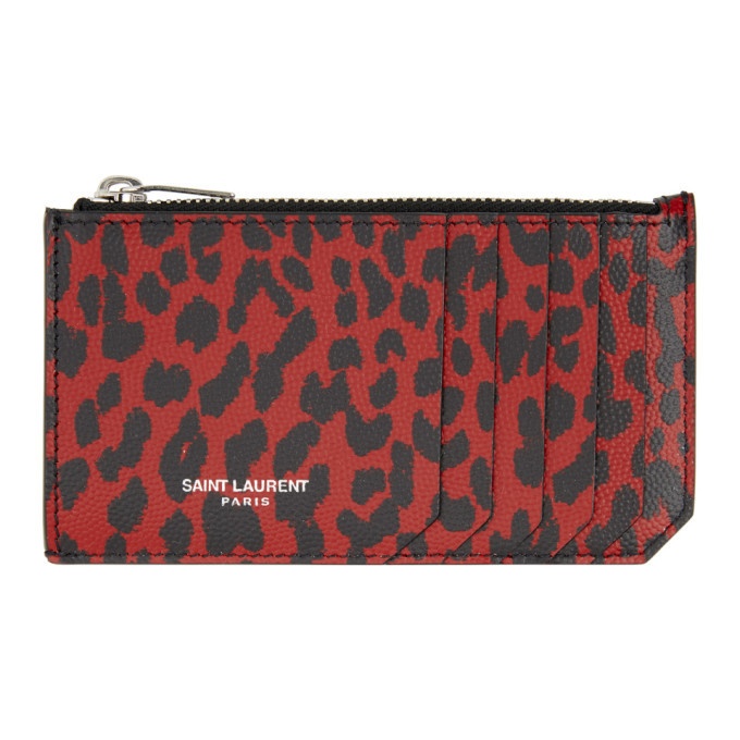 Photo: Saint Laurent Red and Black Baby Cat Fragment Card Holder