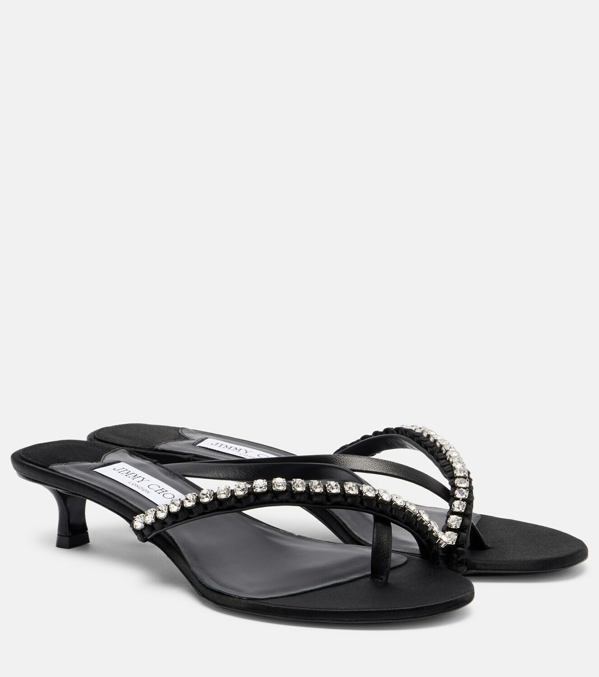Jimmy Choo Dila 35 leather and satin thong sandals