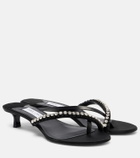 Jimmy Choo Dila 35 leather and satin thong sandals