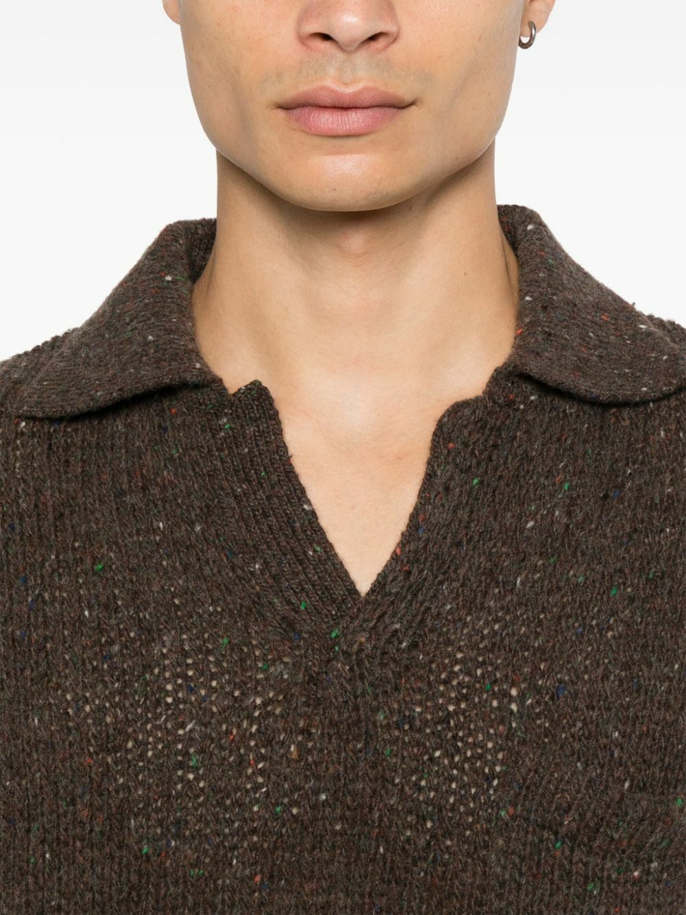 ERL Brown Pointelle-Knit Top