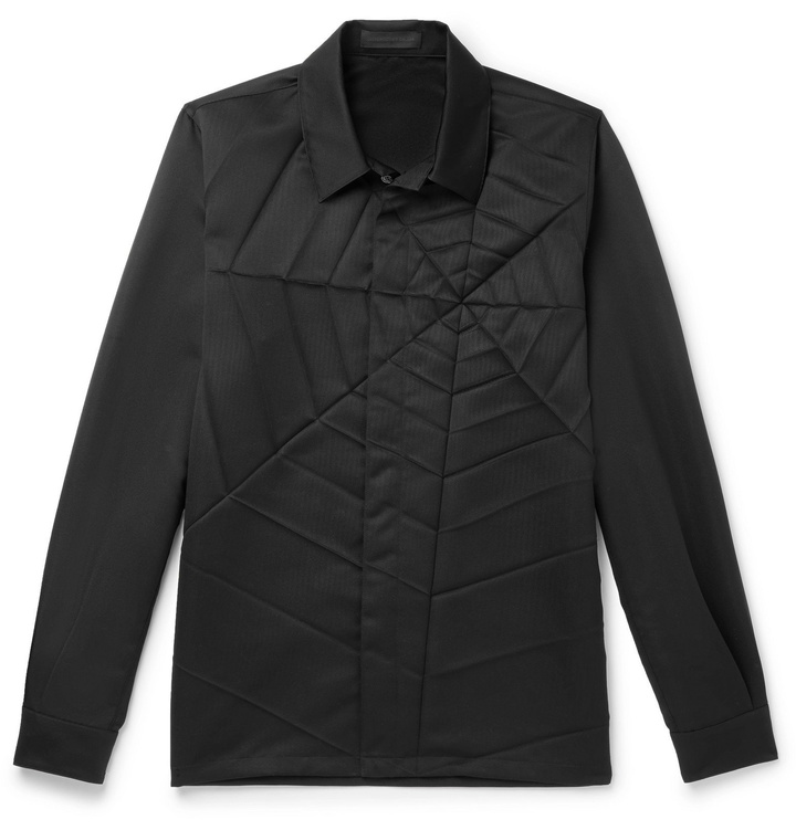 Photo: Undercover - Spiderweb-Pleated Twill Shirt - Black