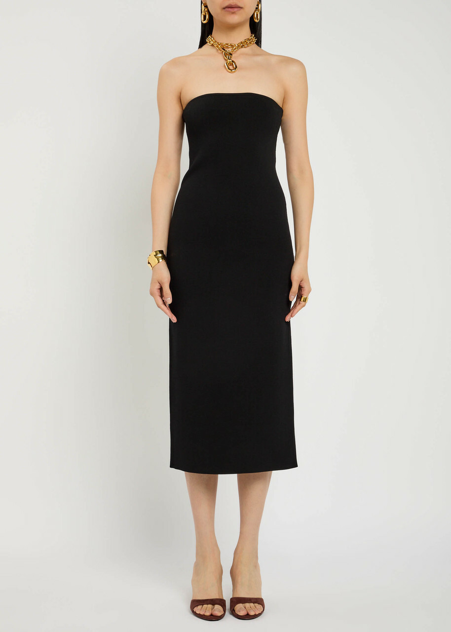 Anine Bing Rosa Stretch-knit Midi Dress Black