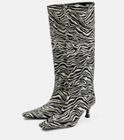 Proenza Schouler - Trap zebra-print knee-high boots