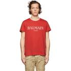 Balmain Red Logo T-Shirt