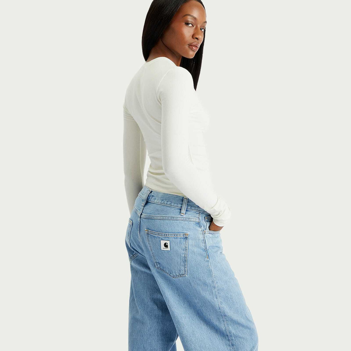 SKIMS Women's Cotton Jersey Long Sleeve T-Shirt in Marble