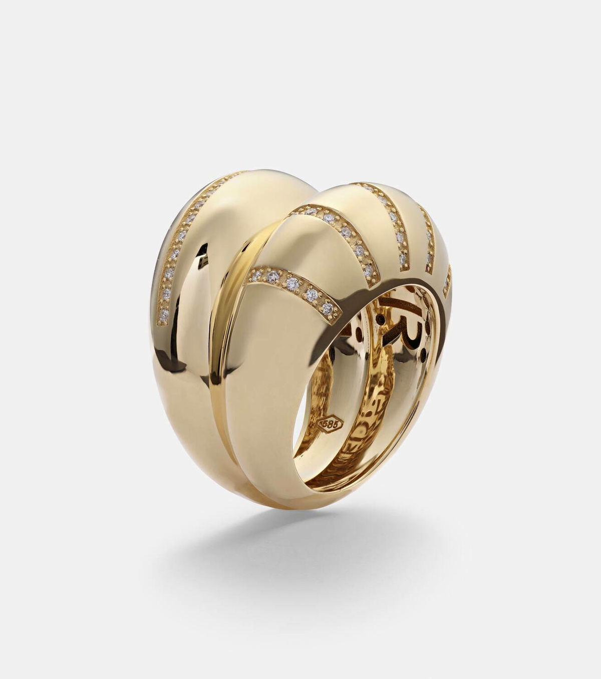 Lauren Rubinski Apollonia 14kt yellow gold ring with diamonds