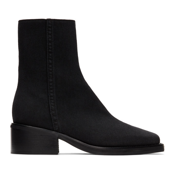 Y/Project Black Denim Fitted Boots Y/Project