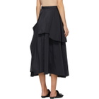 Enfold Navy Broad Random Hem Skirt