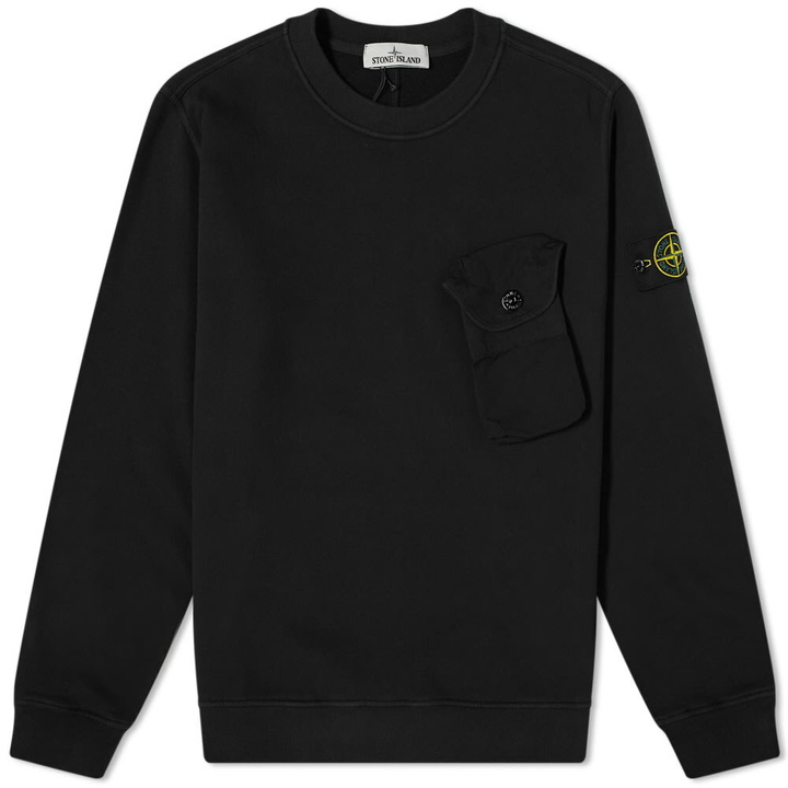 Photo: Stone Island Men's Pocket Detail Crew Sweat in Black