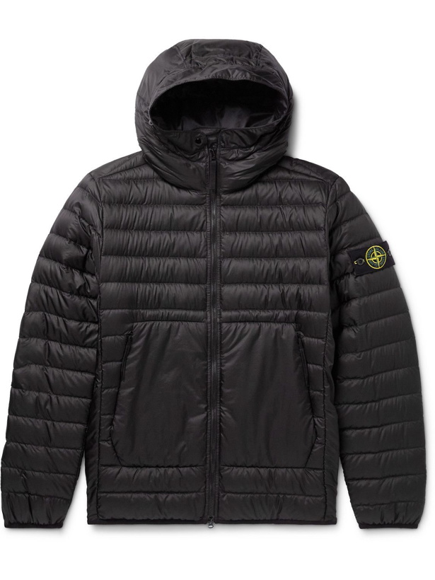 Photo: Stone Island - Logo-Appliquéd Quilted Shell Hooded Down Jacket - Black