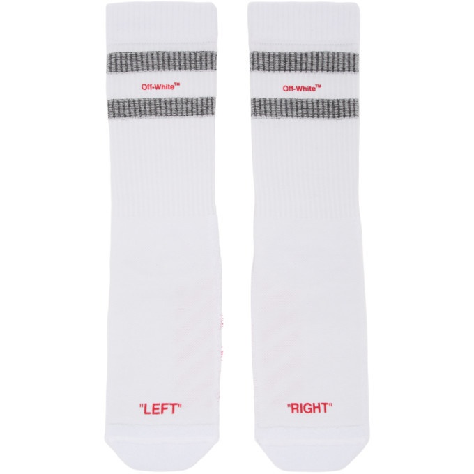 Photo: Off-White White and Red Reversed Sport Socks