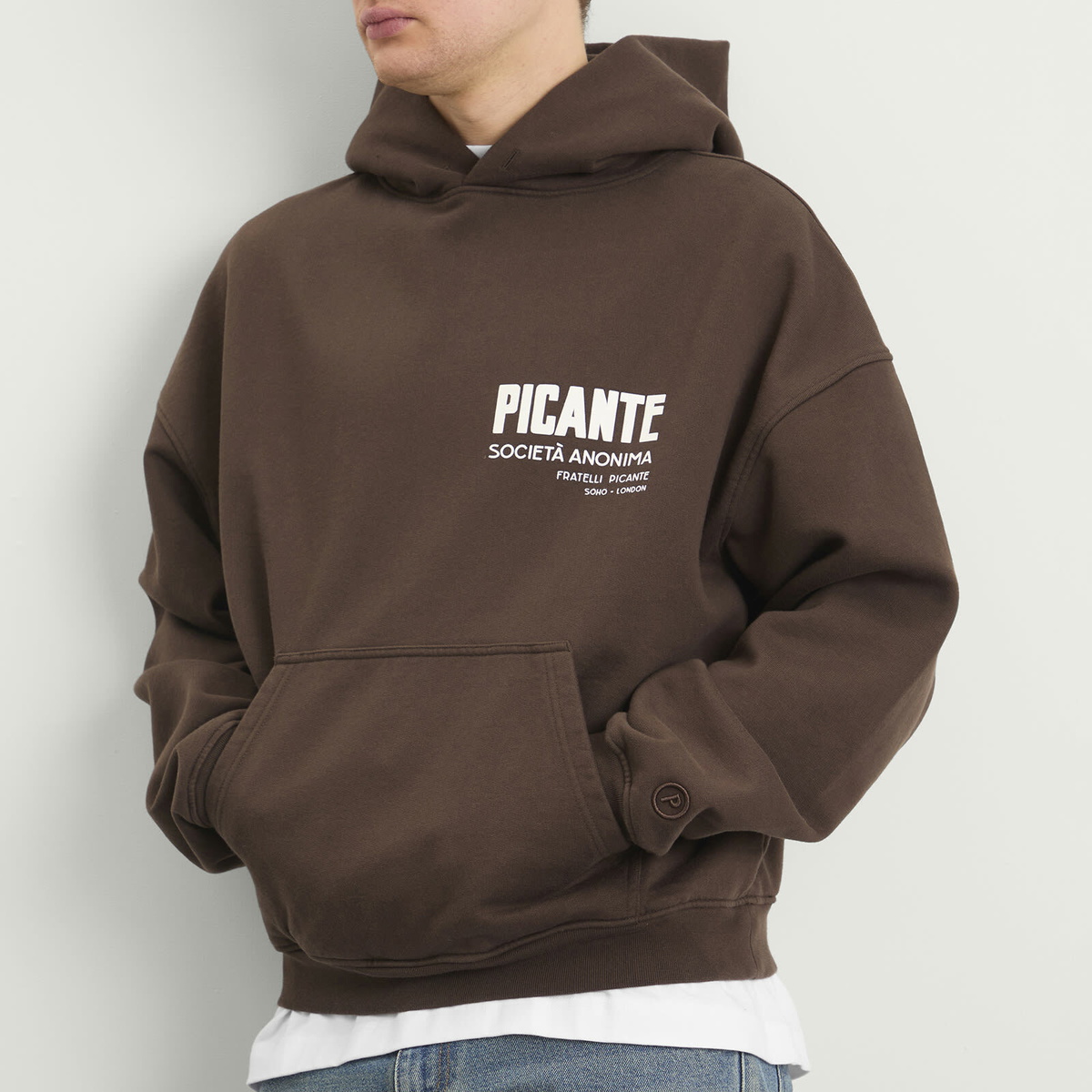 Picante Men's Fratelli Hoodie in Brown