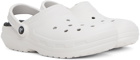 Crocs White Classic Lined Clogs