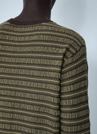 Brain Dead Striped Logo Motif T-Shirt